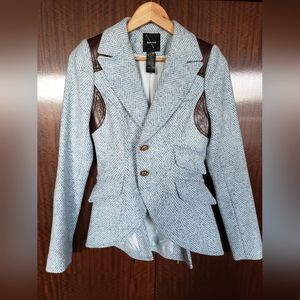 Smythe equestrian rifle patch blazer sz 2 jacket
